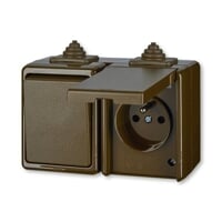 SPINAC SE ZASUVKOU HNEDA IP44